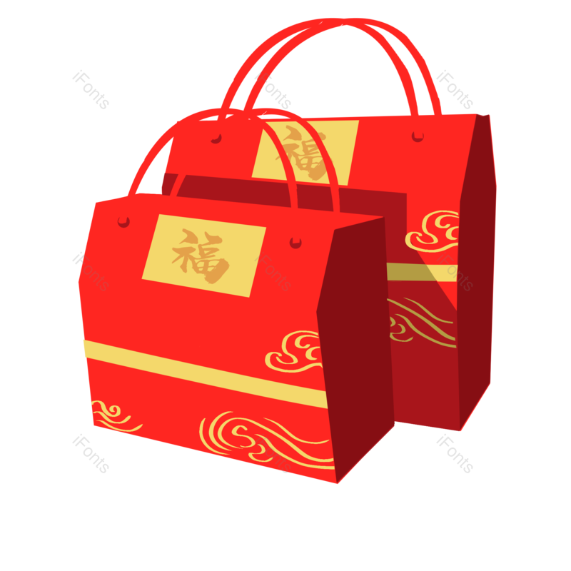卡通图片,素材元素,年货PNG,红色免抠素材